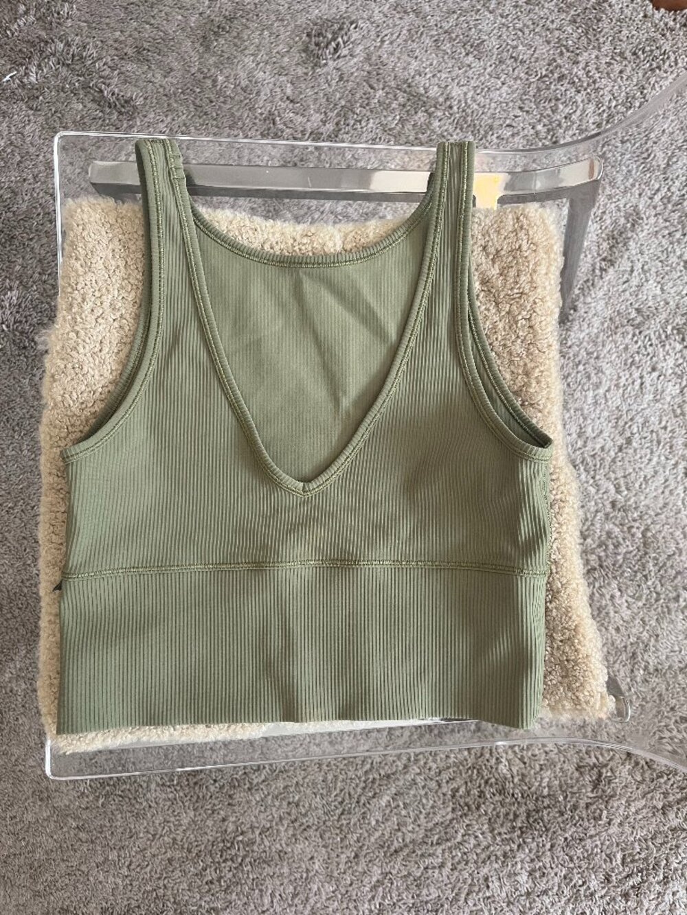 Lululemon Sage Green Crop Tank Top